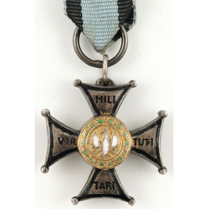 Stříbrný kříž VIRTUTI MILITARI wz 1919, miniatura
