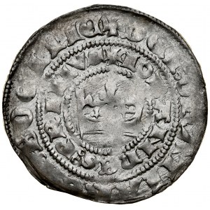 John of Luxembourg 1310-1346, Prague penny, Av: Royal crown, Rv.: Bohemian lion.