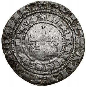 John of Luxembourg 1310-1346, Prague penny, Av: Royal crown, Rv.: Bohemian lion.