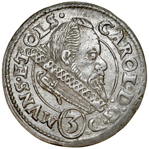 Śląsk, Księstwo Ziębicko-Oleśnickie, Karol II 1587-1617, 3 krajcary 1613, Oleśnica.