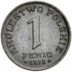Królestwo Polskie, Fenig 1918 F-F, Stuttgart.