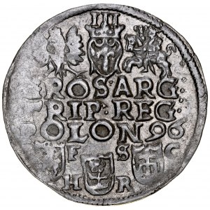 Sigismund III 1587-1632, Trojak 1596, Bydgoszcz.