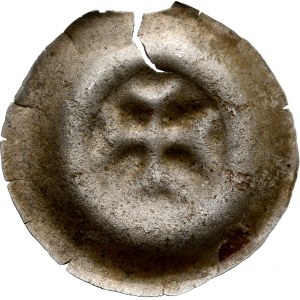 Button brakteat 2nd half of the 13th century, Kuyavia? Av: Crocus cross.