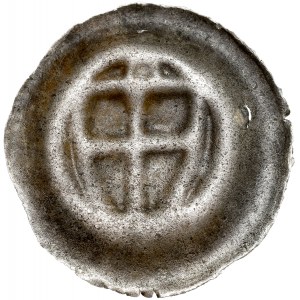 Teutonic Order, Button Brakteat, Av.: Teutonic shield, above it a circle.