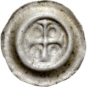 Button brakteat 2nd half of the 13th century, unspecified district, Av: Crocus cross, between the arms large circles. RRR.
