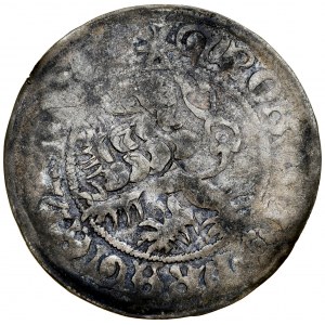 Czechy, Władysław II Jagiellończyk 1471-1516, Grosz praski, Av.: Korona królewska, Rv.: Lew czeski.