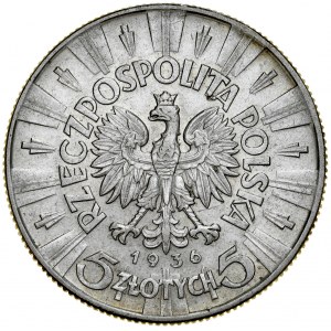 II RP, 5 złotych 1936, Piłsudski, Warszawa.
