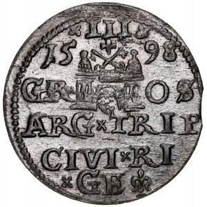 Zikmund III. 1587-1632, Trojak 1598, Riga.