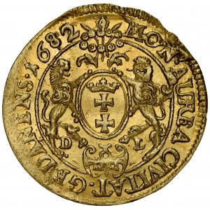 John III Sobieski 1674-1696, Ducat 1682/77 D-L, Gdansk.