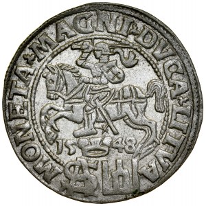 Sigismund II Augustus 1545-1572, Grosz per Polish foot 1548, Vilnius. L/LITVA