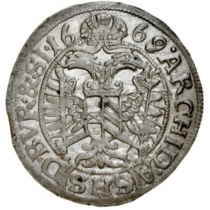 Śląsk, Leopold I 1657-1705, 3 krajcary 1669 SHS, Wrocław.