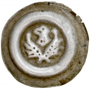 Silesia, Brakteat broad 13th c., Av.: Head of an eagle, at bottom two crossed wings.