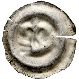Pomorze Wschodnie, Świątopełk II Wielki 1217-1266, Brakteat guziczkowy, Pomorze Gdańskie, Av.: Lilia na dłoni, RR.