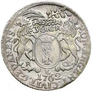 August III 1733-1763, 30 groszy 1762 R-E-OE, Gdańsk.