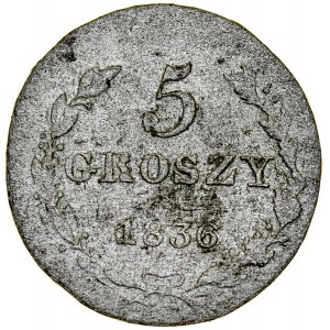 Zabór Rosyjski, Mikołaj I 1826-1855, 5 groszy 1836 MW, Warszawa.