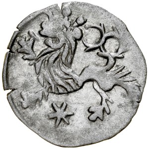 Silesia, Sigismund of Luxembourg 1419-1437, Halerz ca. 1422, Av.: Head of St. John, Rv.: Bohemian Lion, Wroclaw.