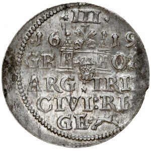 Zygmunt III 1587-1632, Trojak 1619, Ryga.