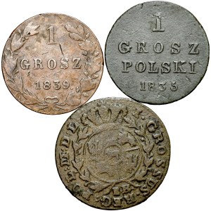Zestaw, Grosz 1792, Grosz 1835, Grosz 1839, razem 3 sztuki