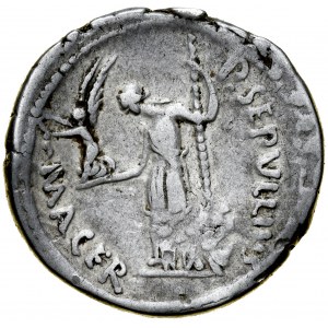 Rome, Roman Republic, Denarius 44 B.C., Julius Caesar / P. Sepullius Macer.