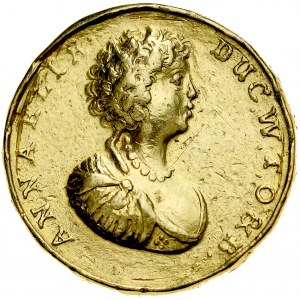 Śląsk, Księstwo Wirtembersko-Oleśnickie, Chrystian Ulryk 1668-1704, Dukat bez daty, na śmierć żony, Anny Elżbiety von Anhalt-Bernburg, Oleśnica. RR.