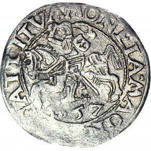 RR-, Sigismund II Augustus, Half-penny 1557 error MONEIA, Vilnius, LI9/LITVA