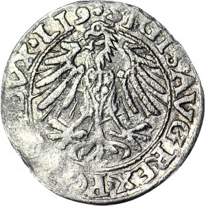 RR-, Sigismund II Augustus, Half-penny 1557 error MONEIA, Vilnius, LI9/LITVA
