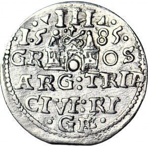 RRR-, Stefan Batory, Trojak 1585, Riga, Iger nicht vermerkt, hybrid