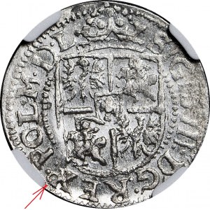 RR-, Zygmunt III Waza, Grosz (półtorak) 1616, Ryga, BEZ KRZYŻA, b. rzadki