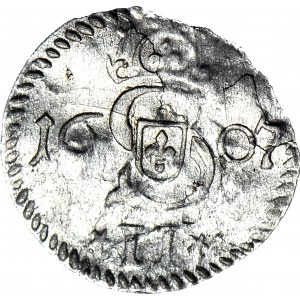 RRR-, Sigismund III Vasa, Dwudenar 1607, Vilnius, sehr seltener Jahrgang, T.20mk., R6