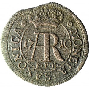 RRR-, August II. der Starke, 1/12 Taler 1710 EPH, Dresden, MONOGRAM AR, erstmals auf Gebot