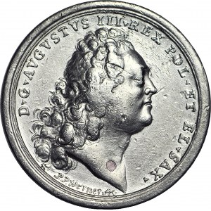 RR-, August III Sas, Medal koronacyjny 1733, Werner