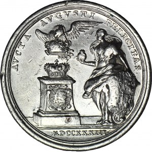 RR-, August III Sas, Medal koronacyjny 1733, Werner