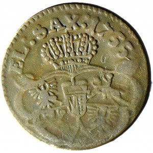 RR-, August III Sas, 1755 Pfennig, anomal