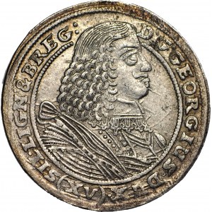 RR-, Śląsk, Jerzy III Brzeski, 15 krajcarów 1660, BRZEG, NIENOTOWANY! PIĘKNY