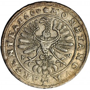 RR-, Śląsk, Jerzy III Brzeski, 15 krajcarów 1660, BRZEG, NIENOTOWANY! PIĘKNY