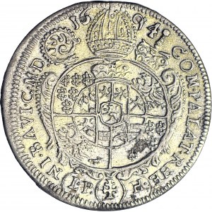 Śląsk, Franciszek Ludwik, 15 krajcarów 1694, Nysa, piękne