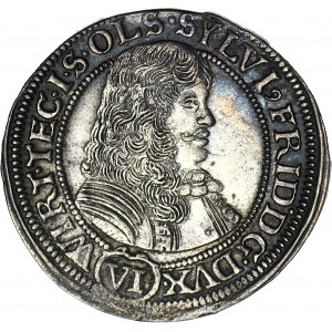 Schlesien, Herzogtum Olesnica, Sylvius Frederick, 6 krajcars 1674 SP, Olesnica, schön