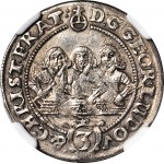 RRR-, Silesia, Three Bars, 3 krajcary 1656, Brzeg, LUDOV, B. RARE eagle type on obverse
