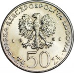 RR-, 50 złotych 1981, Władysław I Herman, DESTRUKT - DOUBLE DIE po lewo