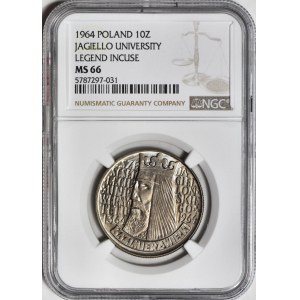 10 złotych 1964, Kazimierz Wielki, wklęsły, mennicze