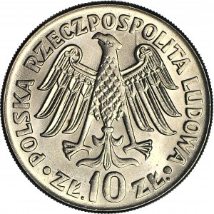 10 złotych 1964, Kazimierz Wielki, napisy wklęsłe, mennicza