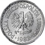 RR-, 1 złoty 1982 wąska data, b. rzadkie