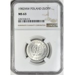 RR-, 1 złoty 1982 wąska data, b. rzadkie