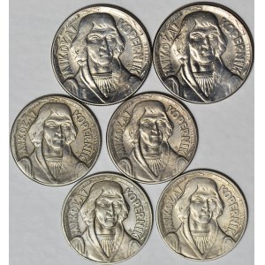 10 zlatých M. Copernicus, 1959-1965-67-68-69-69, sada 6 ks.