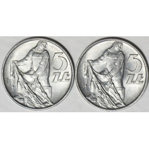 5 złotych 1973, Rybak, mennicze, zestaw 2 szt.
