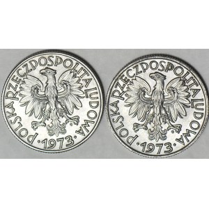 5 złotych 1973, Rybak, mennicze, zestaw 2 szt.