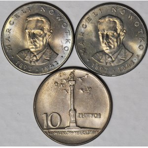 20 złotych 1983, Nowotko, najrzadszy rocznik - 2szt., 10 zł 1965 d. kolumna, mennicze, zestaw 3 szt.