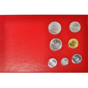 100, 50, 20, 10, 5, 2 i 1 złoty 1990, zestaw 7 szt. w etui