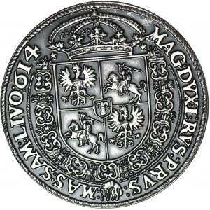 Zygmunt III Waza, Talar koronny 1614 Kopia 28gram, SREBRO 925