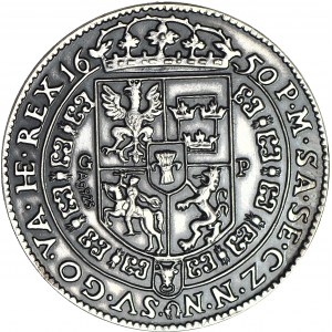 Jan Kazimierz Waza, Talar koronny 1650 Kopia 28gram, SREBRO 925